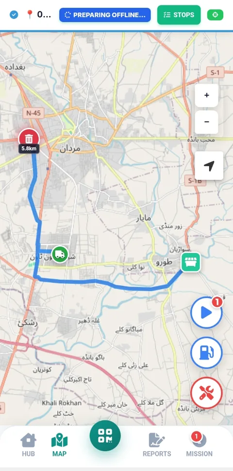 Driver Offline PWA Navigation Interface