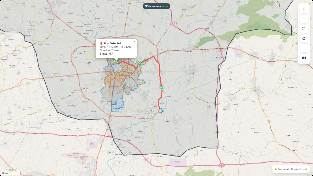 Mission Route Tracking and Stop Duration Auditing
